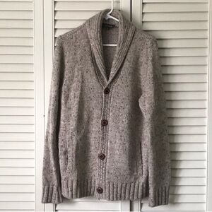 Express Gray Cable-Knit Cardigan Sweater V-Neck